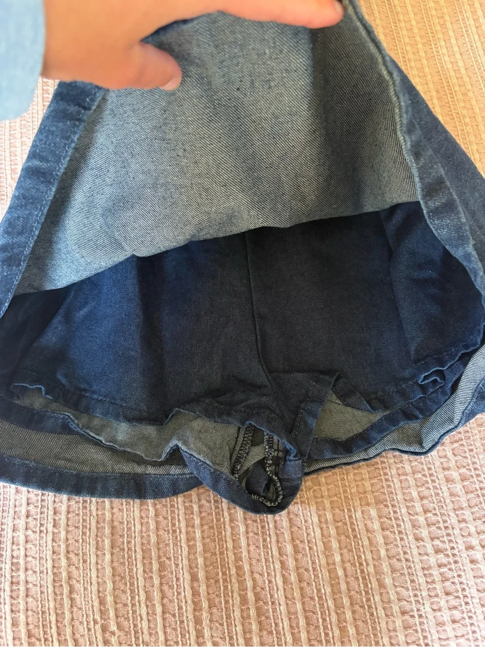 Princess Polly Denim Tie-Back/Front Dress w/ Built-In Shorts - Picture 6 of 6